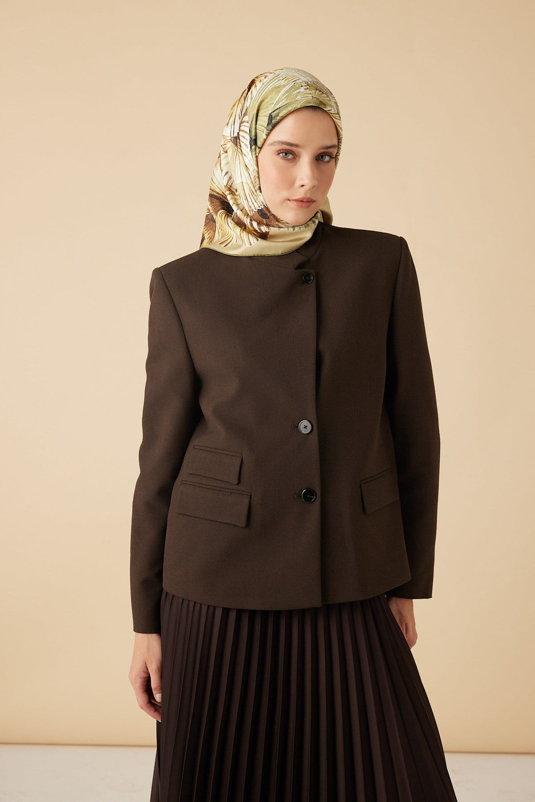 DEVRAN TİVİL İPEK EŞARP 90*90 CM - YEŞİL - Görsel 2
