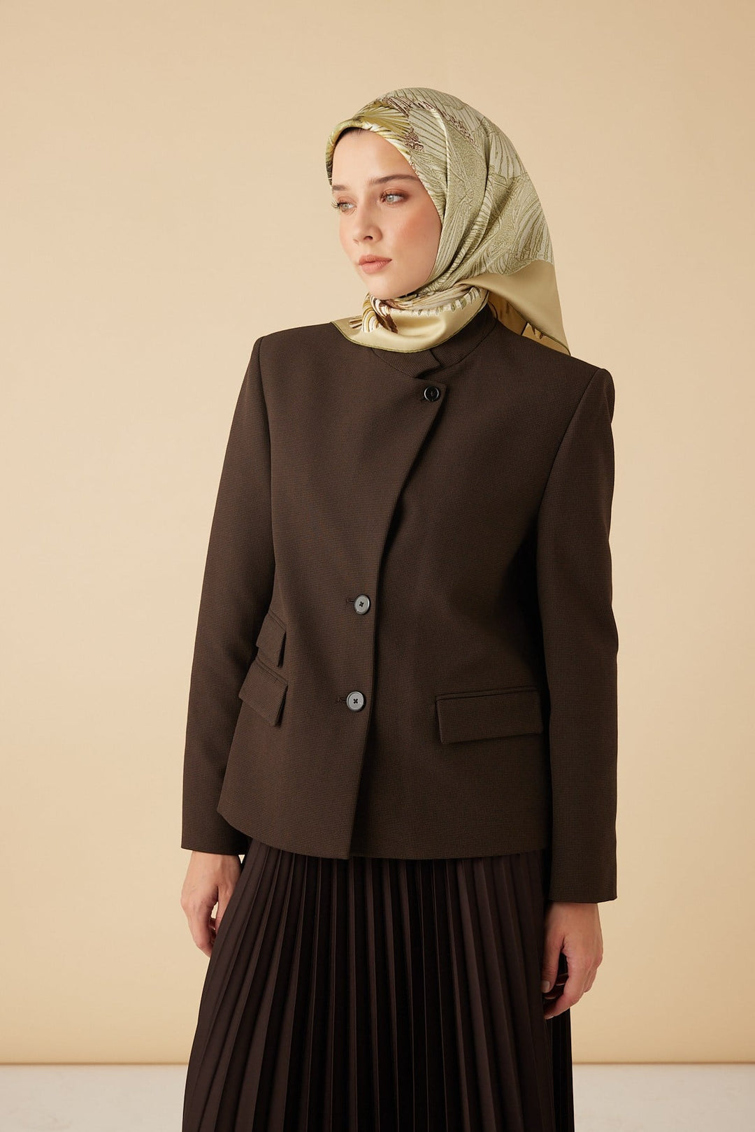 DEVRAN TİVİL İPEK EŞARP 90*90 CM - YEŞİL - Görsel 3