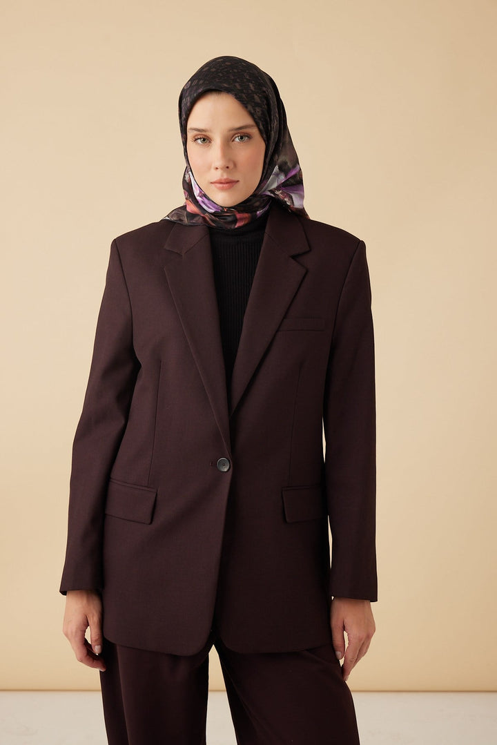 SUSEN TİVİL İPEK EŞARP 90*90 CM - BORDO - Görsel 1