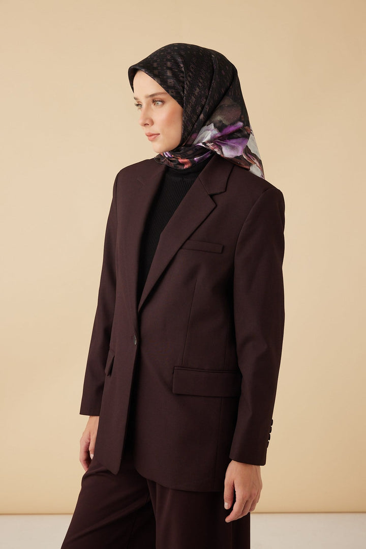 SUSEN TİVİL İPEK EŞARP 90*90 CM - BORDO - Görsel 3