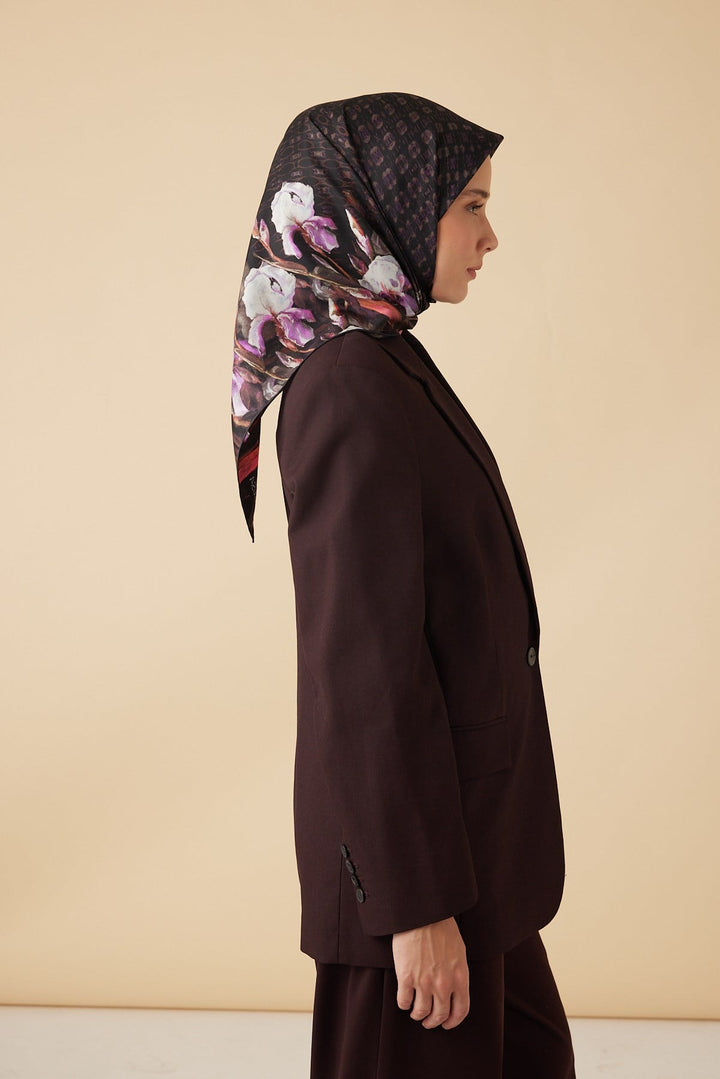 SUSEN TİVİL İPEK EŞARP 90*90 CM - BORDO - Görsel 5