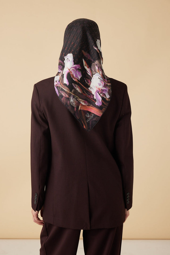 SUSEN TİVİL İPEK EŞARP 90*90 CM - BORDO - Görsel 6