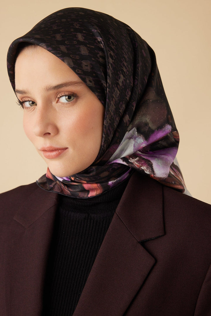 SUSEN TİVİL İPEK EŞARP 90*90 CM - BORDO - Görsel 7