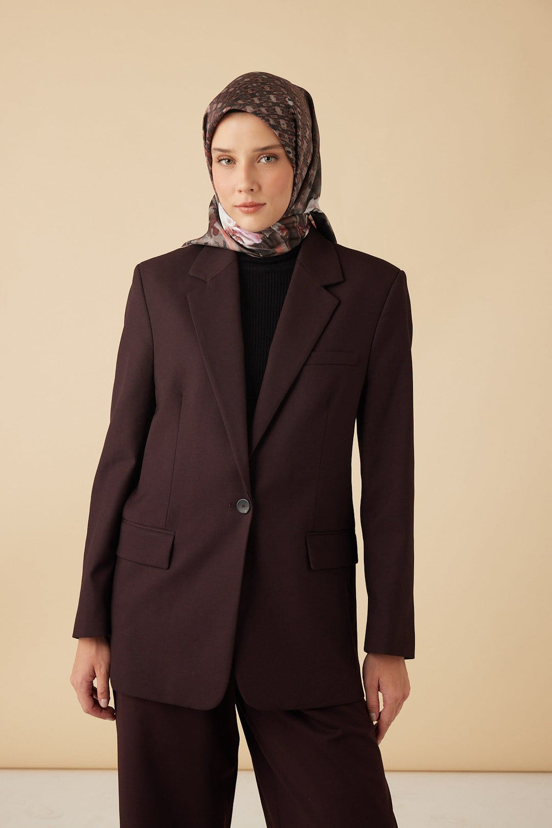 SUSEN TİVİL İPEK EŞARP 90*90 CM - PUDRA PEMBE - Görsel 2