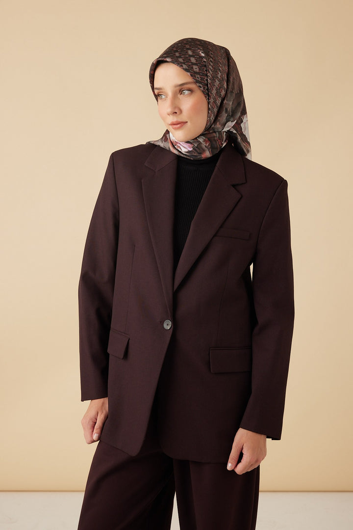 SUSEN TİVİL İPEK EŞARP 90*90 CM - PUDRA PEMBE - Görsel 3