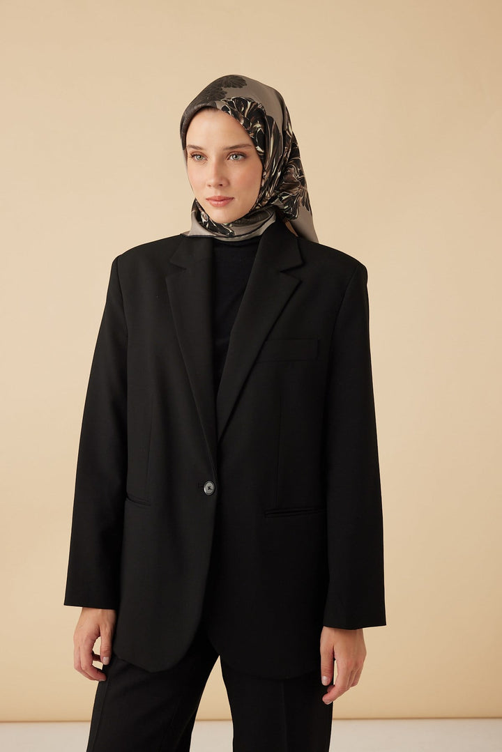 NEŞVE TİVİL İPEK EŞARP 90*90 CM - VİZON - Görsel 2