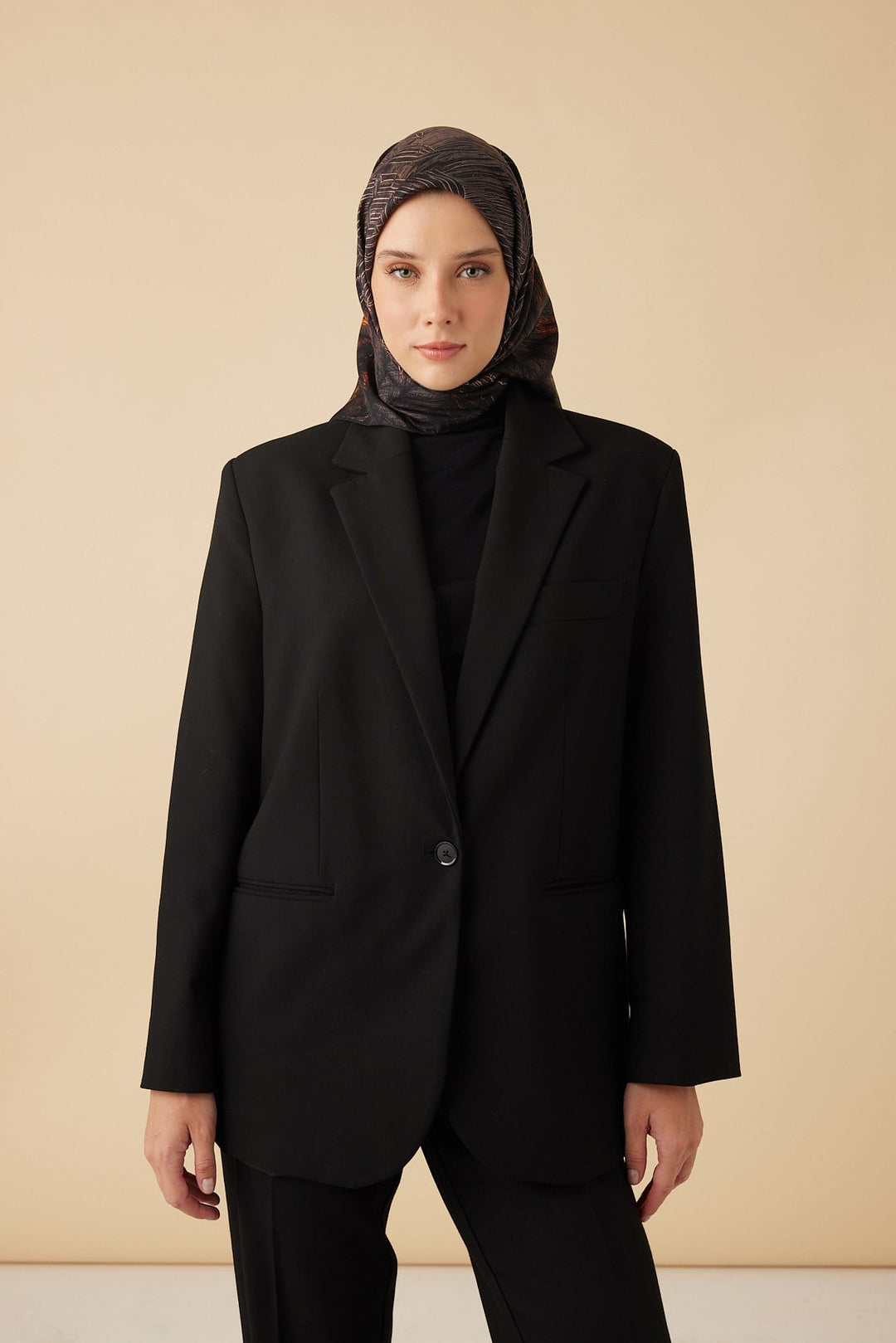 RAVZA MULBERRY İPEK EŞARP 90*90 CM - ACI KAHVE - Görsel 2
