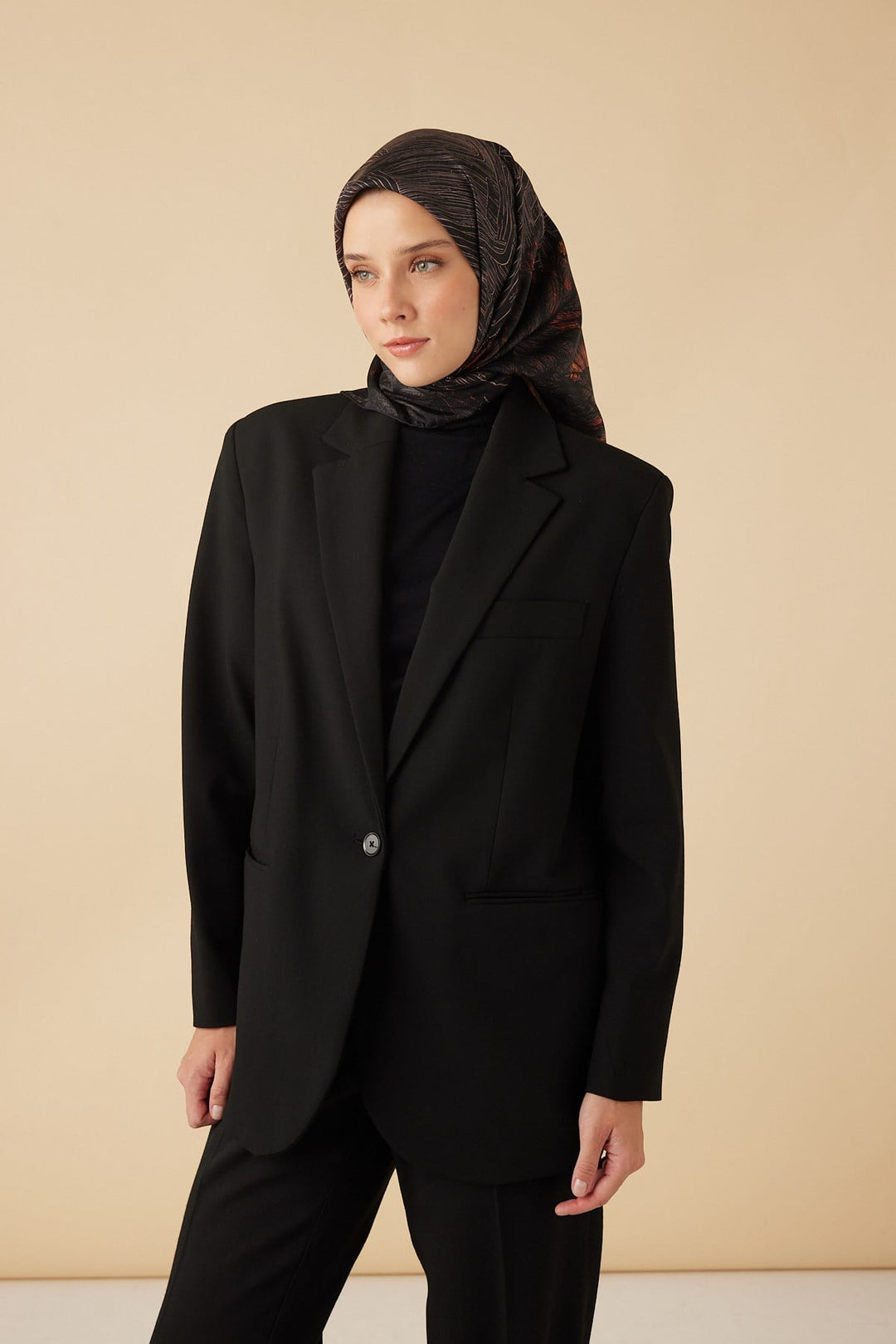 RAVZA MULBERRY İPEK EŞARP 90*90 CM - ACI KAHVE - Görsel 4