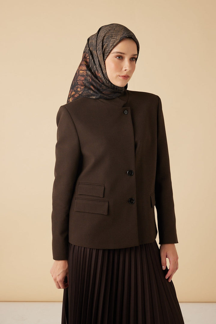 RAVZA MULBERRY İPEK EŞARP 90*90 CM - HAKİ - Görsel 3