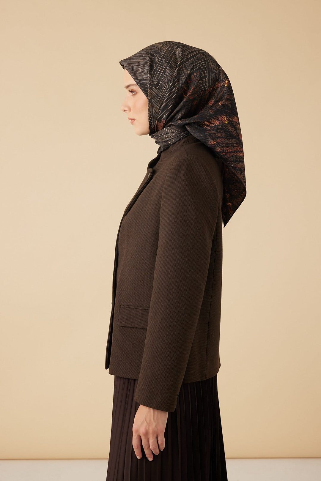 RAVZA MULBERRY İPEK EŞARP 90*90 CM - HAKİ - Görsel 5