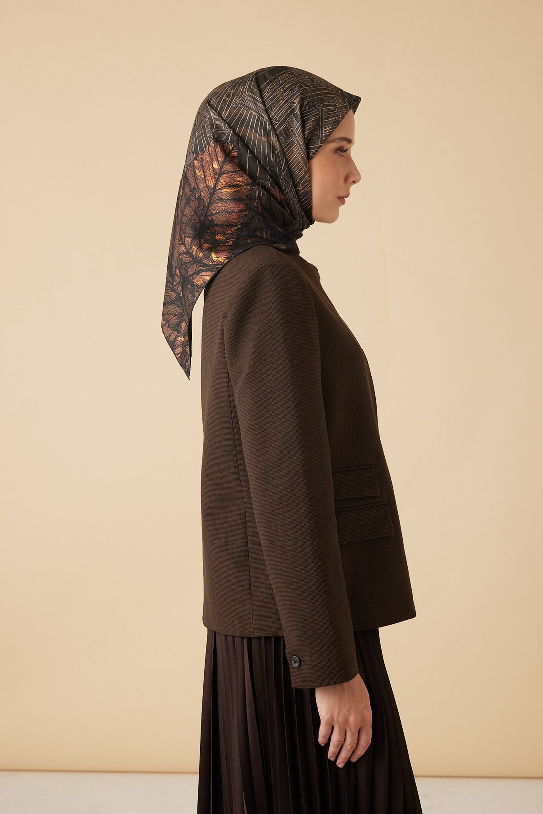 RAVZA MULBERRY İPEK EŞARP 90*90 CM - HAKİ - Görsel 6