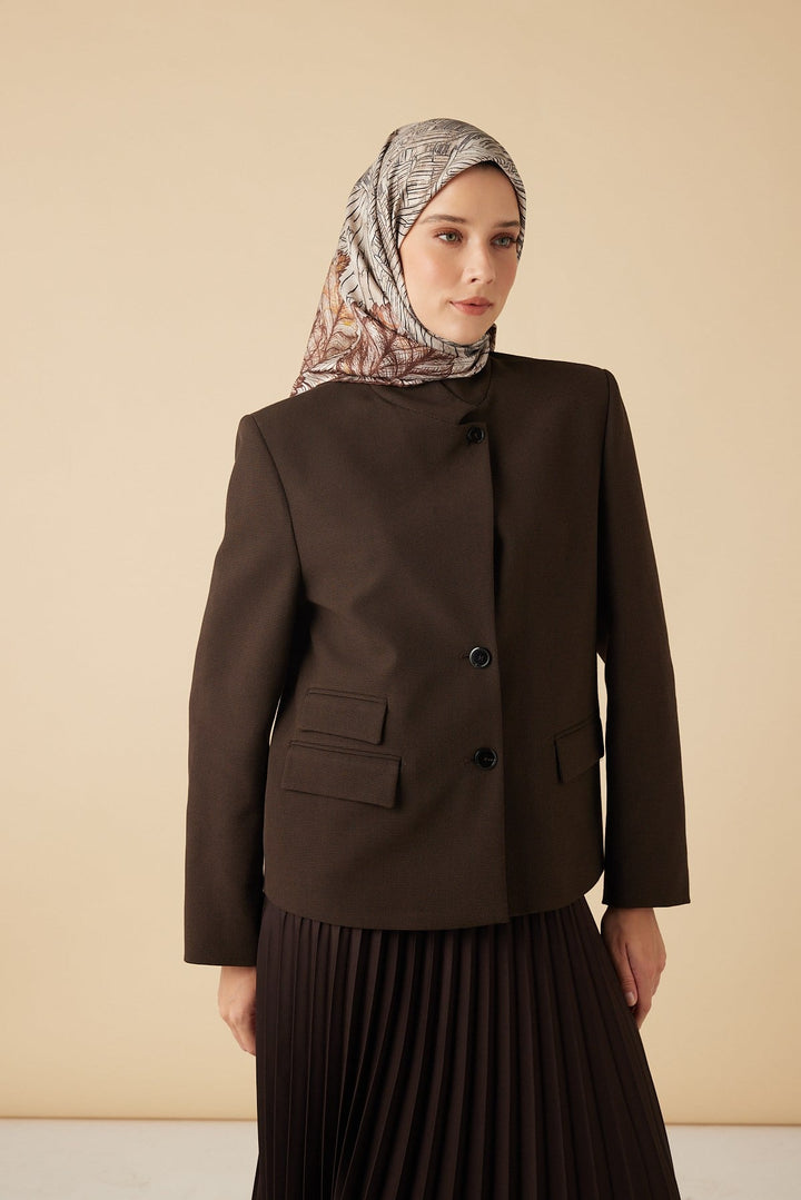 RAVZA MULBERRY İPEK EŞARP 90*90 CM - BEJ - Görsel 2
