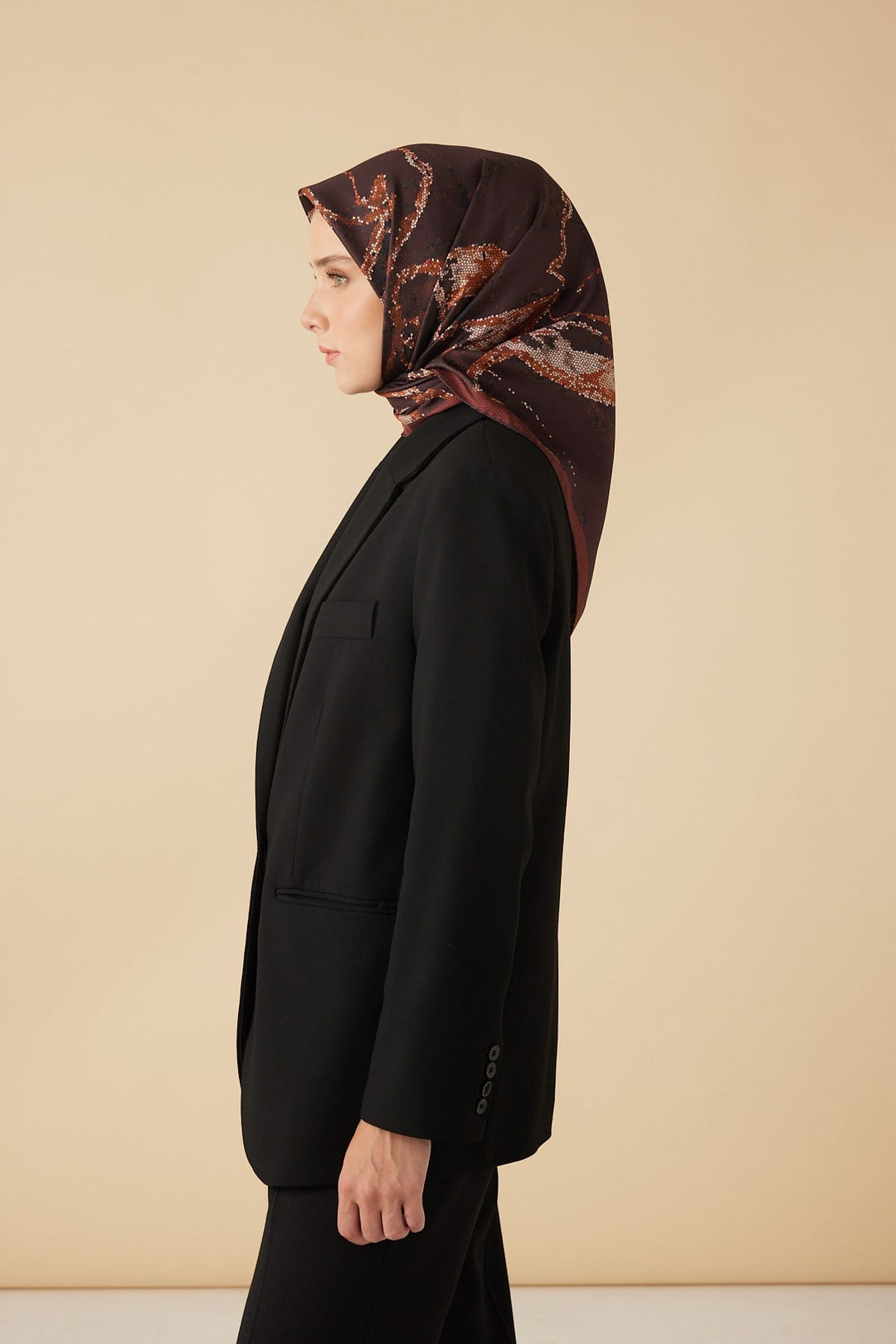 CEVLAN MULBERRY İPEK EŞARP 90*90 CM - KİREMİT - Görsel 4