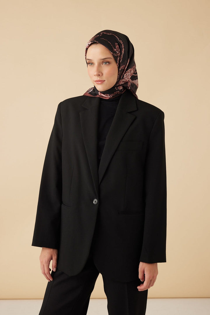 CEVLAN MULBERRY İPEK EŞARP 90*90 CM - GÜL KURUSU - Görsel 3