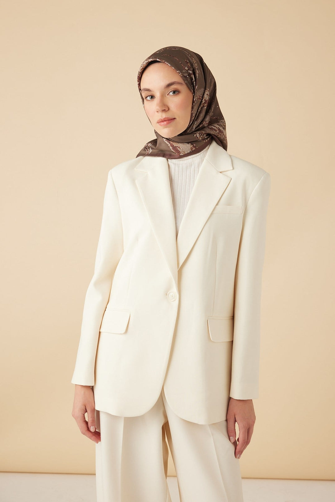 CEVLAN MULBERRY İPEK EŞARP 90*90 CM - VİZON - Görsel 2