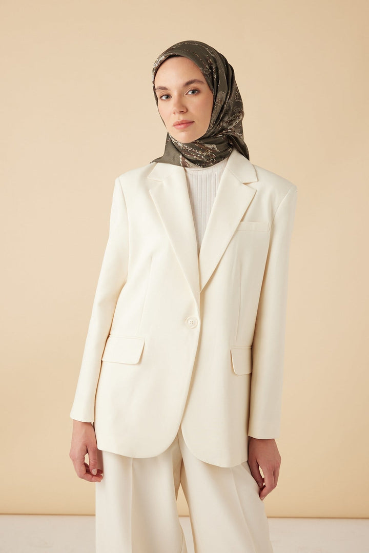 CEVLAN MULBERRY İPEK EŞARP 90*90 CM - ZEYTİN YEŞİLİ - Görsel 1