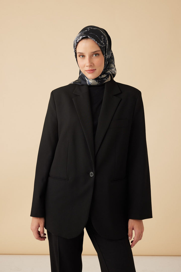 CEVLAN MULBERRY İPEK EŞARP 90*90 CM - KOYU MAVİ - Görsel 1