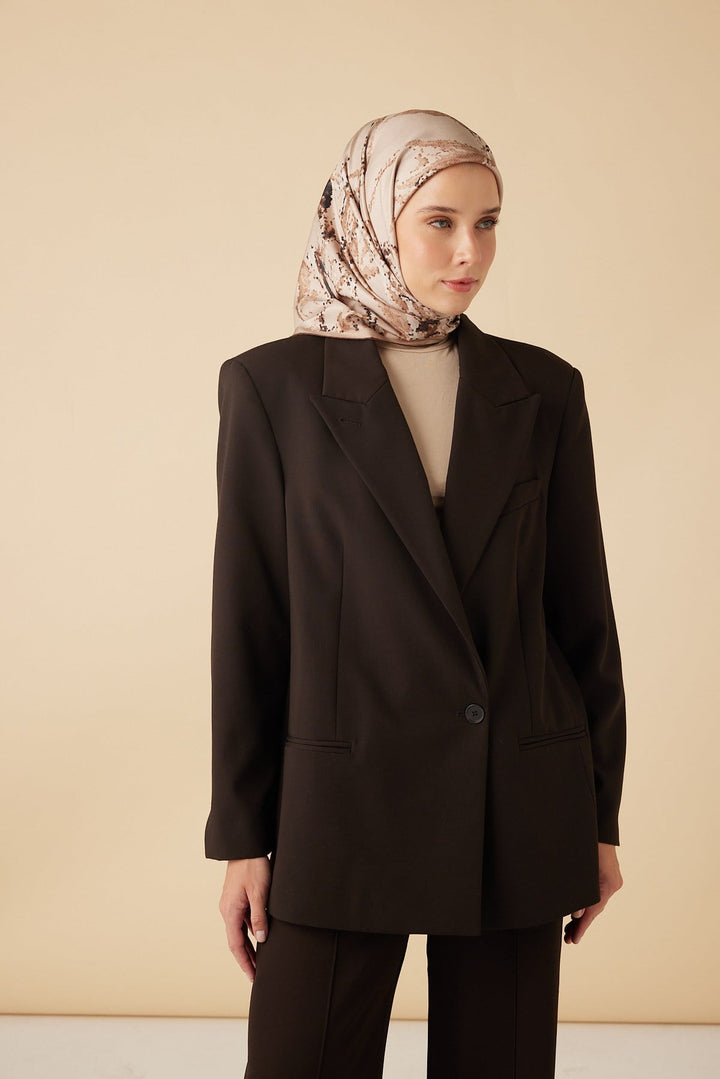 CEVLAN MULBERRY İPEK EŞARP 90*90 CM - BEJ - Görsel 2