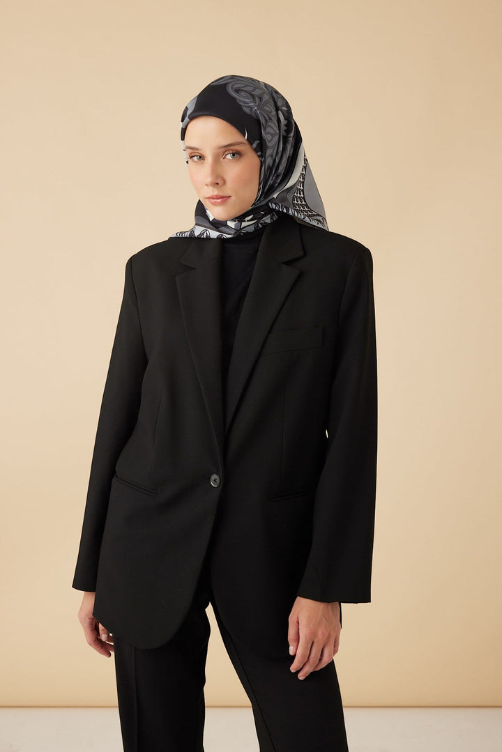 VERDA MULBERRY İPEK EŞARP 90*90 CM - GRİ - Görsel 2