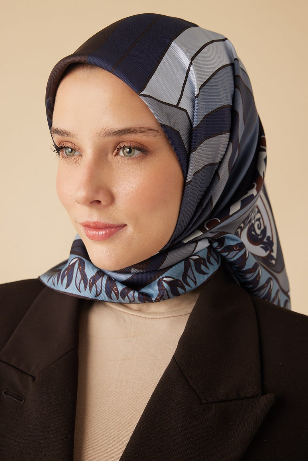 VERDA MULBERRY İPEK EŞARP 90*90 CM - İNDIGO - Görsel 1