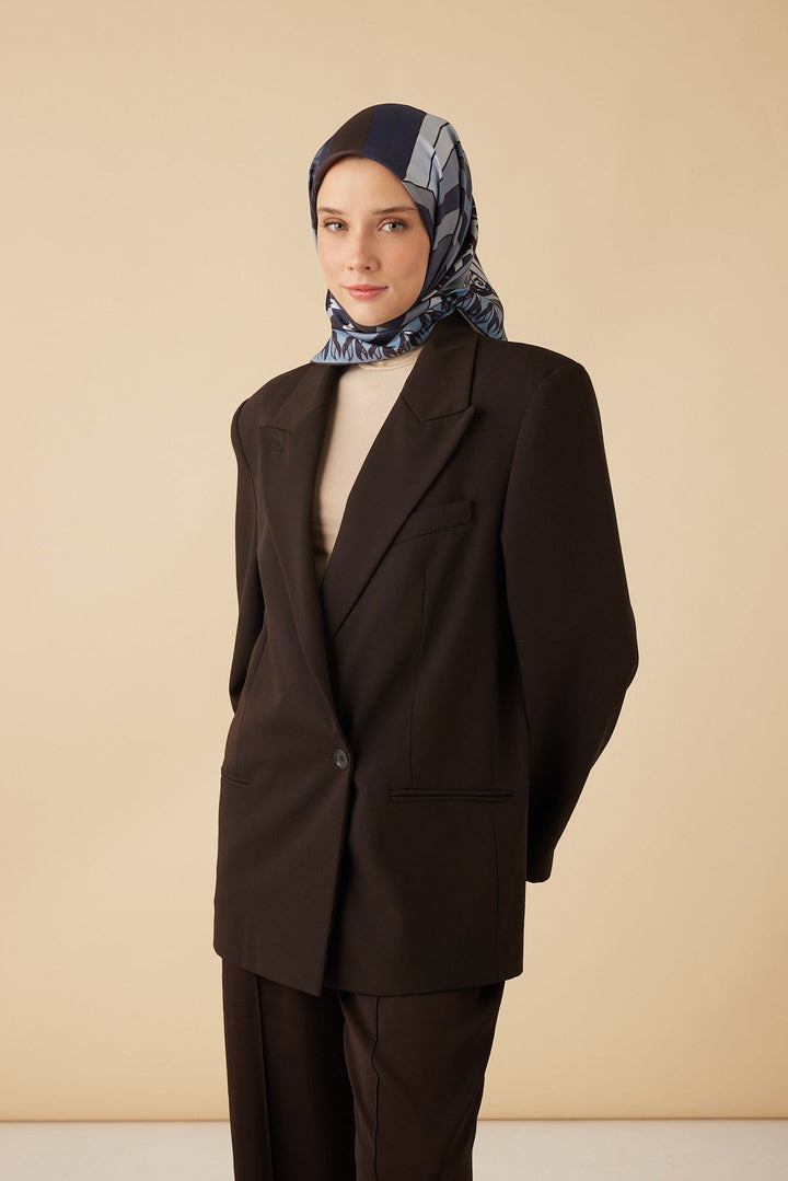 VERDA MULBERRY İPEK EŞARP 90*90 CM - İNDIGO - Görsel 3