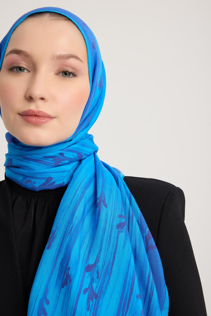 Maisa SUZEN FLOŞ VİSKON ŞAL 70*190 CM - SAKS