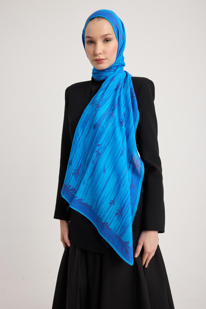 Maisa SUZEN FLOŞ VİSKON ŞAL 70*190 CM - SAKS