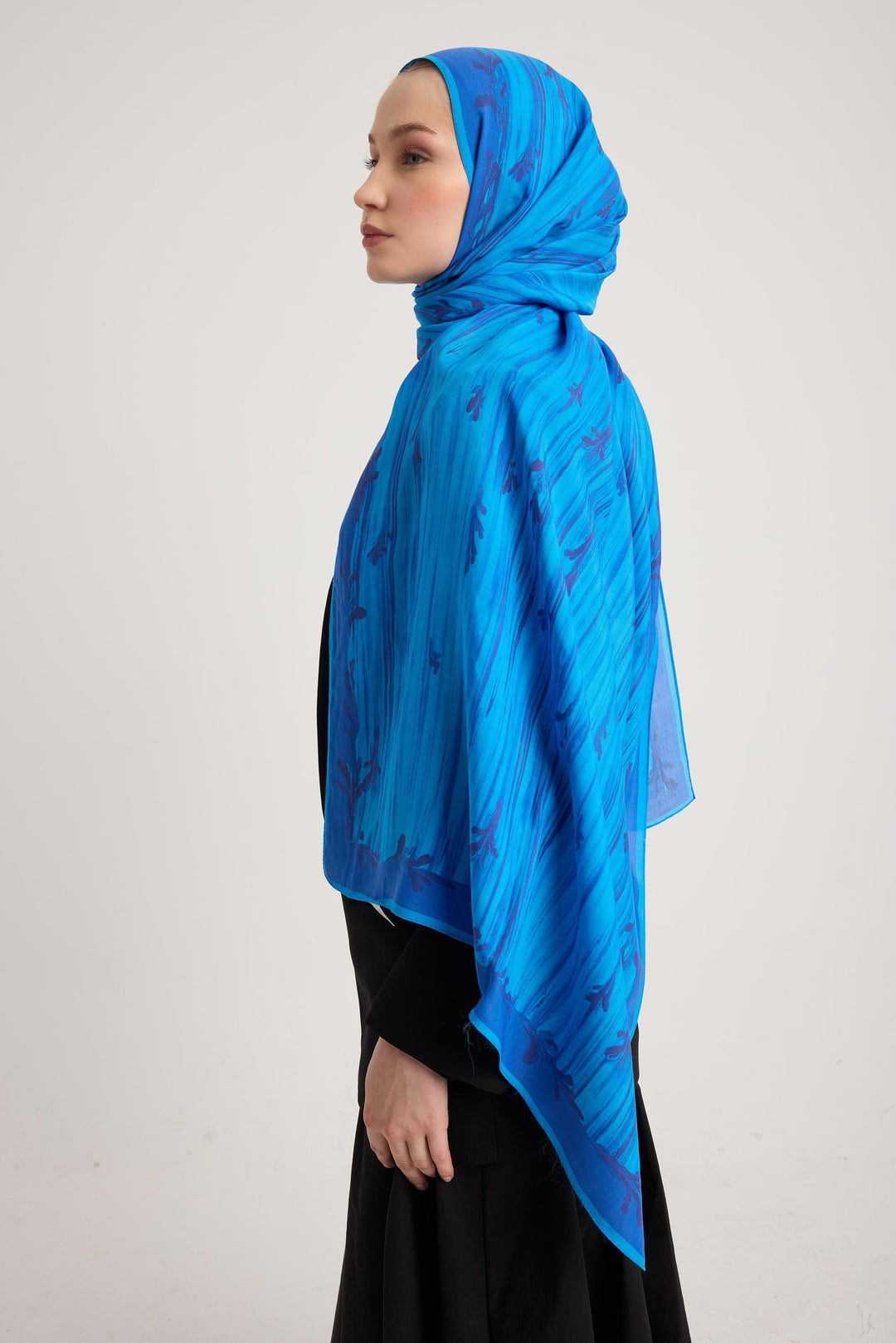 Maisa SUZEN FLOŞ VİSKON ŞAL 70*190 CM - SAKS