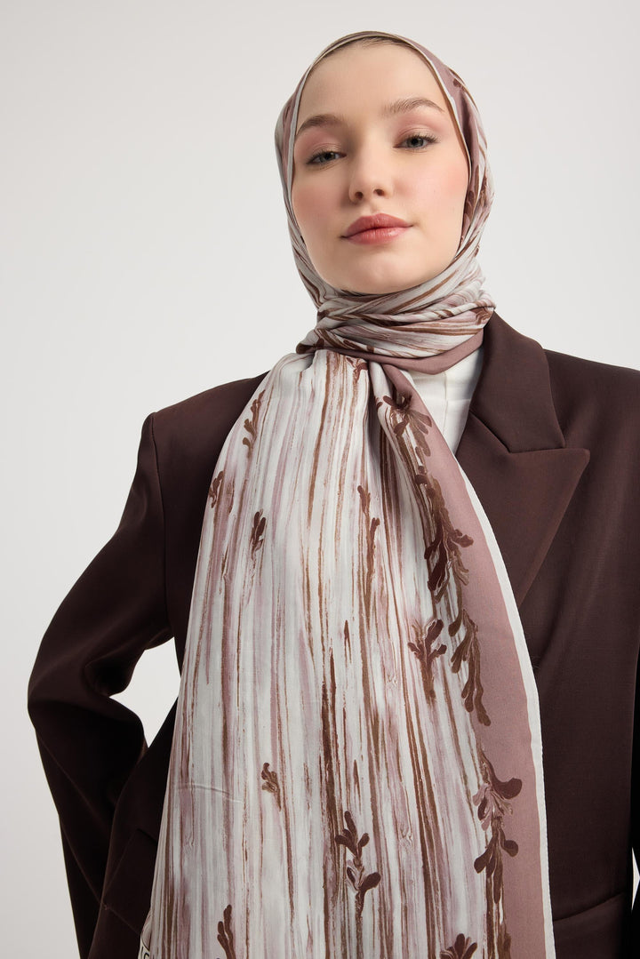 Maisa SUZEN FLOŞ VİSKON ŞAL 70*190 CM - VİZON