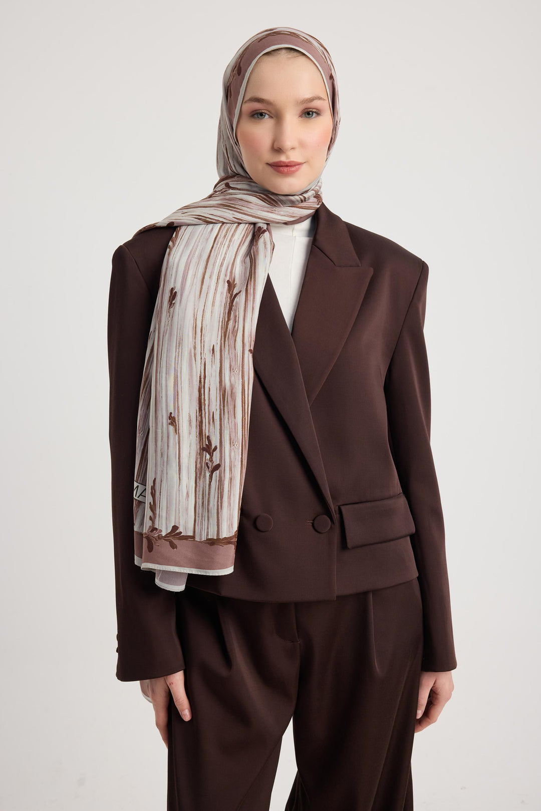 Maisa SUZEN FLOŞ VİSKON ŞAL 70*190 CM - VİZON