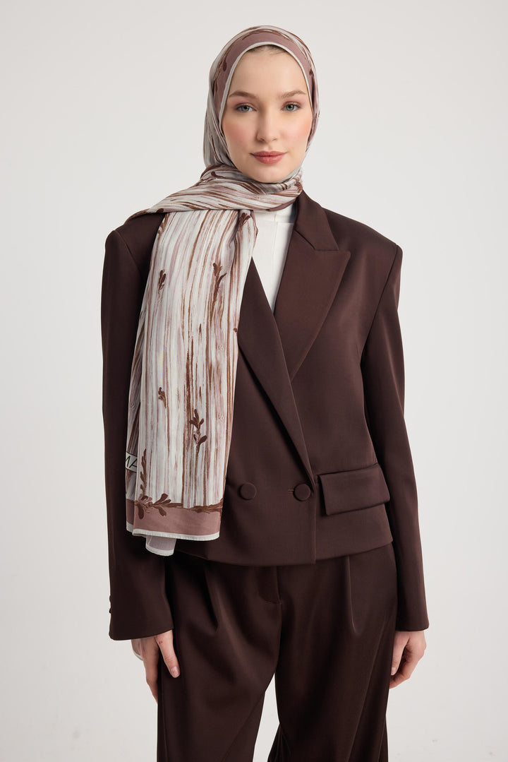 Maisa SUZEN FLOŞ VİSKON ŞAL 70*190 CM - VİZON