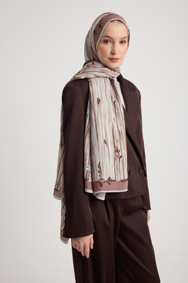 Maisa SUZEN FLOŞ VİSKON ŞAL 70*190 CM - VİZON