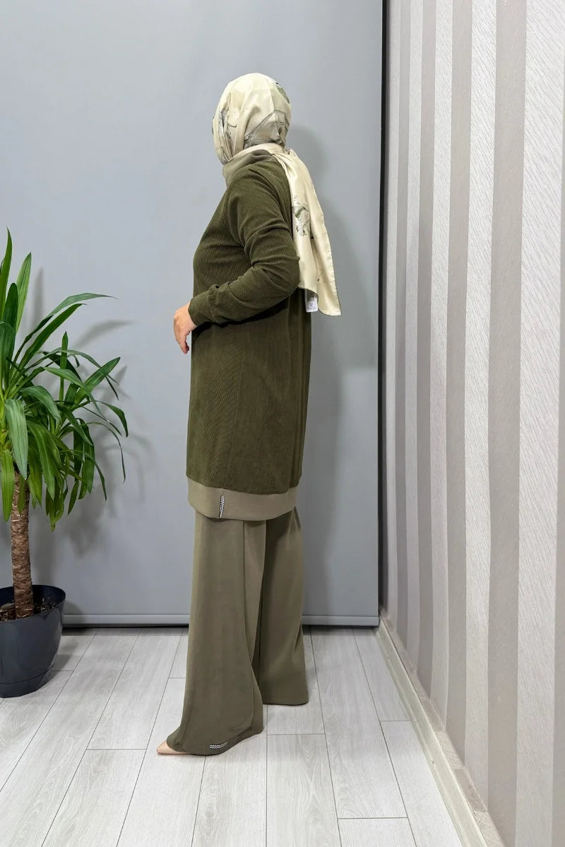 Mascara Tunik Pantolon Takım Yeşil 56MK2131- 3128