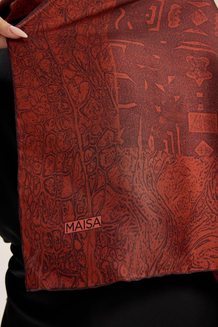 Maisa Merz Mulberry İpek Şal - Bordo