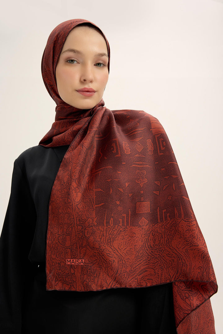 Maisa Merz Mulberry İpek Şal - Bordo