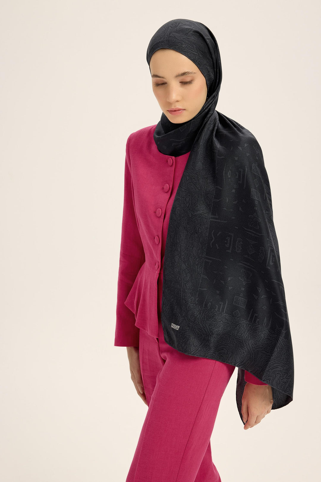 Maisa Merz Mulberry İpek Şal - Siyah