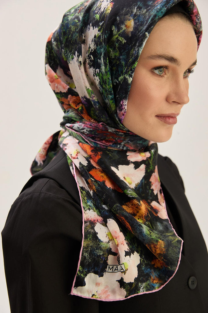 Maisa MEVA SURA İPEK EŞARP 90*90 CM - PUDRA PEMBE