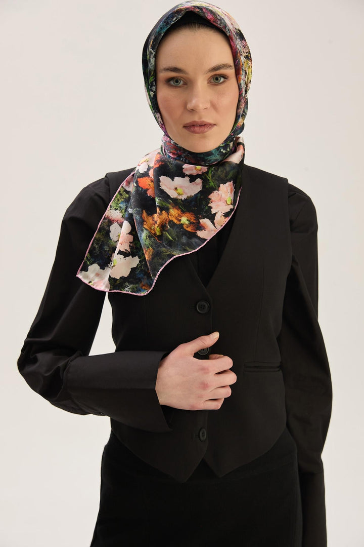 Maisa MEVA SURA İPEK EŞARP 90*90 CM - PUDRA PEMBE