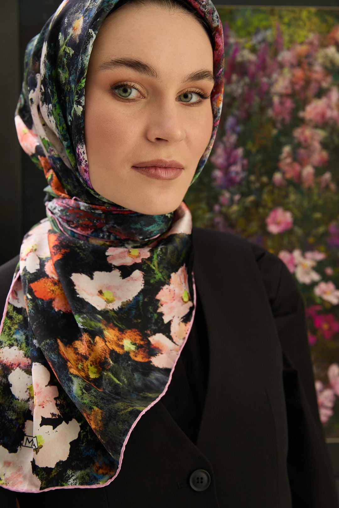 Maisa MEVA SURA İPEK EŞARP 90*90 CM - PUDRA PEMBE