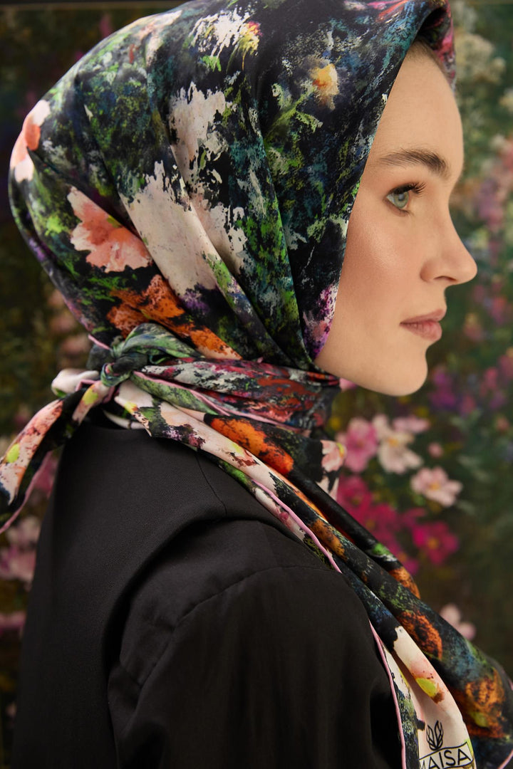 Maisa MEVA SURA İPEK EŞARP 90*90 CM - PUDRA PEMBE