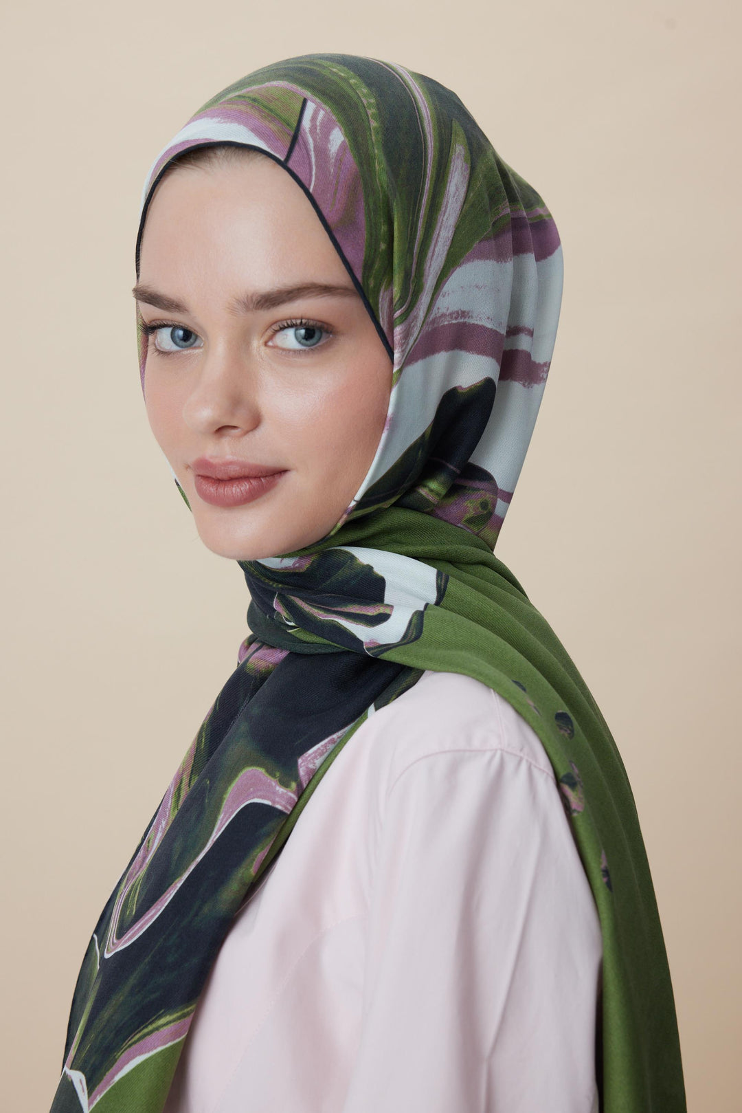 Maisa MEVCE PAMUK İPEK ŞAL 70*190 CM - HAKİ
