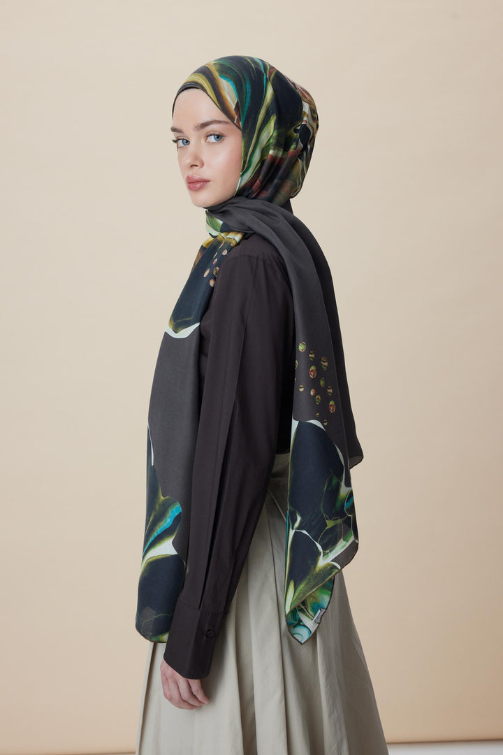 Maisa MEVCE PAMUK İPEK ŞAL 70*190 CM - KAHVERENGİ