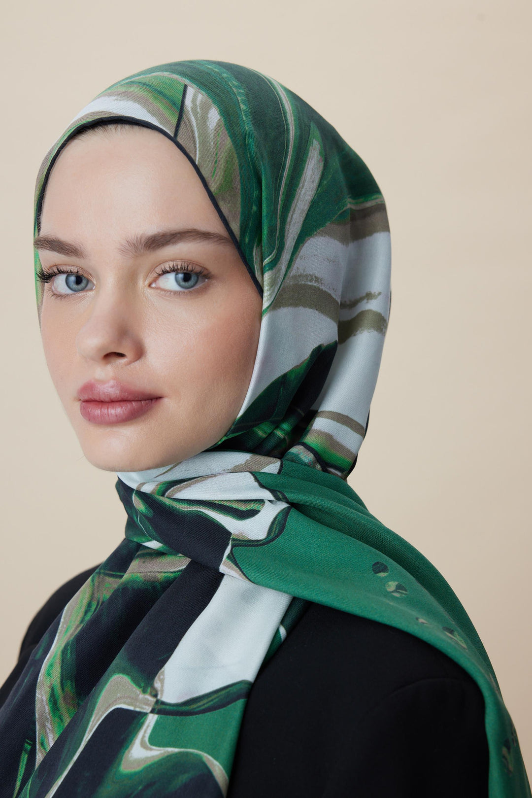Maisa MEVCE PAMUK İPEK ŞAL 70*190 CM - KOYU YEŞİL