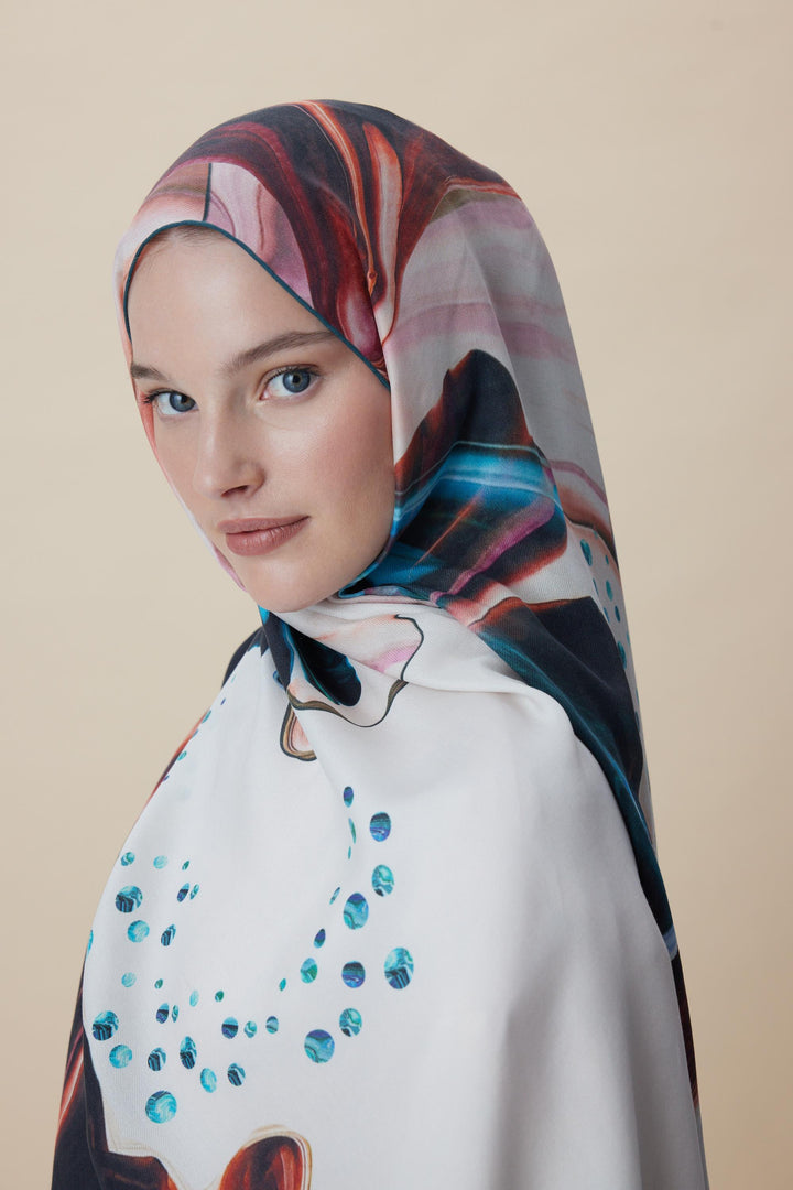 Maisa MEVCE PAMUK İPEK ŞAL 70*190 CM - PETROL MAVİSİ
