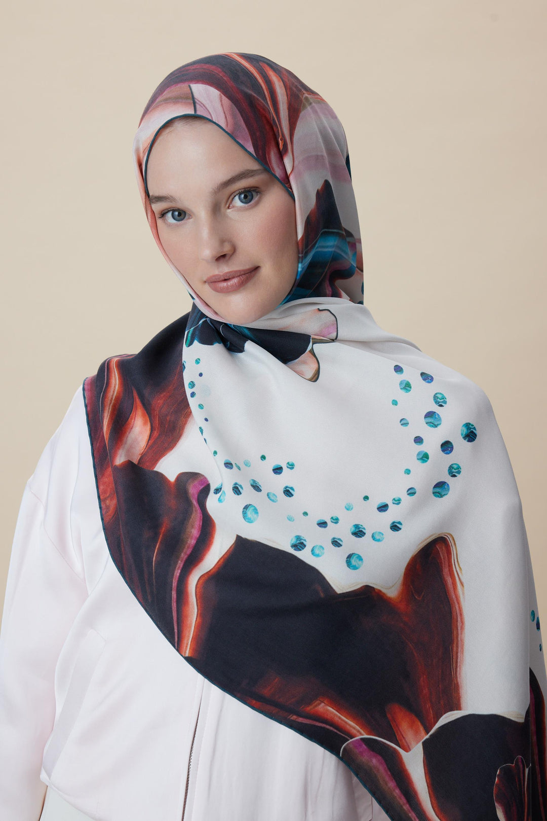 Maisa MEVCE PAMUK İPEK ŞAL 70*190 CM - PETROL MAVİSİ