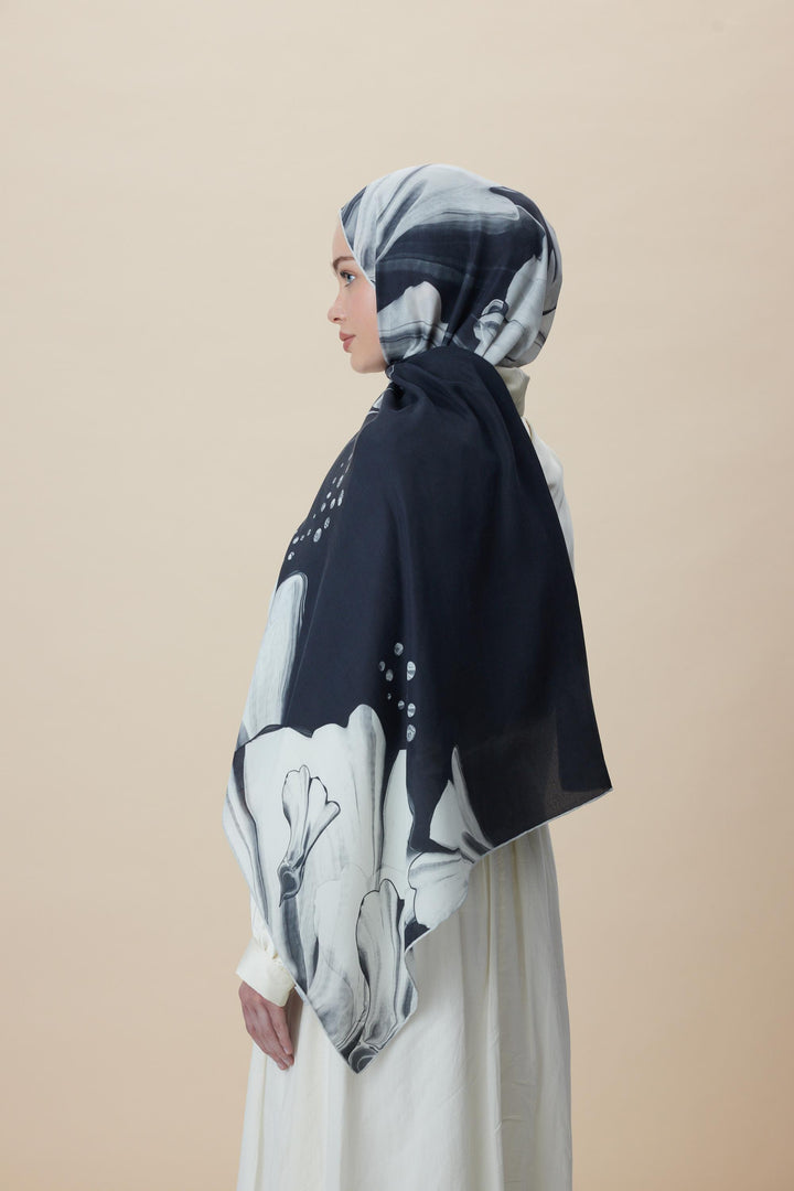 Maisa MEVCE PAMUK İPEK ŞAL 70*190 CM - SİYAH