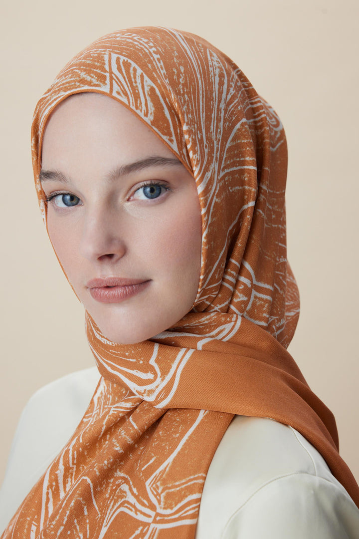 Maisa MEVCE PAMUK İPEK ŞAL 70*190 CM - TURUNCU