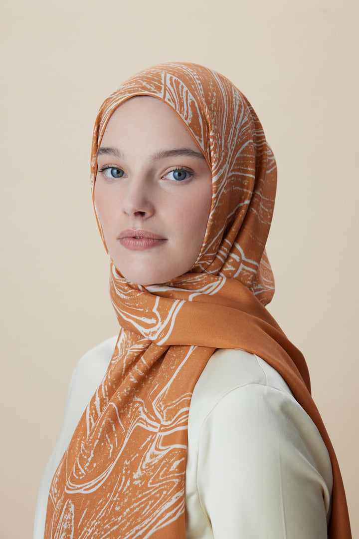 Maisa MEVCE PAMUK İPEK ŞAL 70*190 CM - TURUNCU