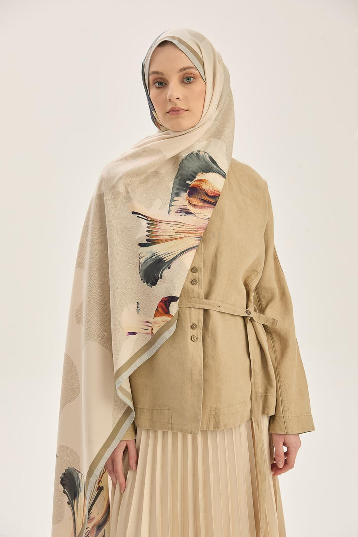 Maisa MİRA PAMUK İPEK ŞAL 70*190 CM - KAHVERENGİ
