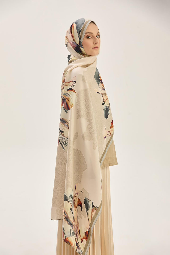 Maisa MİRA PAMUK İPEK ŞAL 70*190 CM - KAHVERENGİ